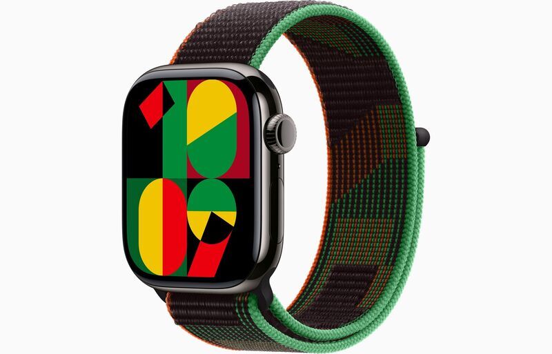Apple Watch Series 10 Titan 42 mm (2024) | GPS + Cellular | Schiefer | Sport Loop | Black Unity 1