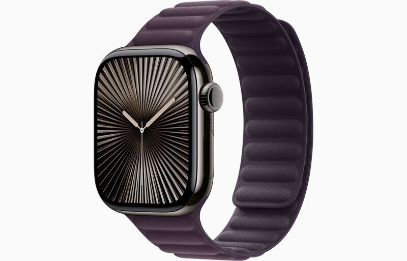 Apple Watch Series 10 Titan 42 mm (2024) | GPS + Cellular | břidlicově šedá | Magnetický tah M/L | ostružinová 1