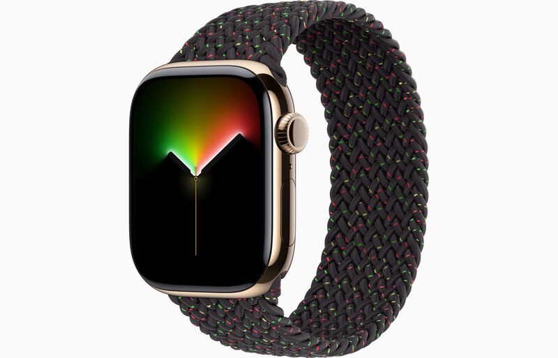 Apple Watch Series 10 Titanium 42 mm (2024) | GPS + Cellular | Gold | Braided Solo Loop 0 | Black Unity 1