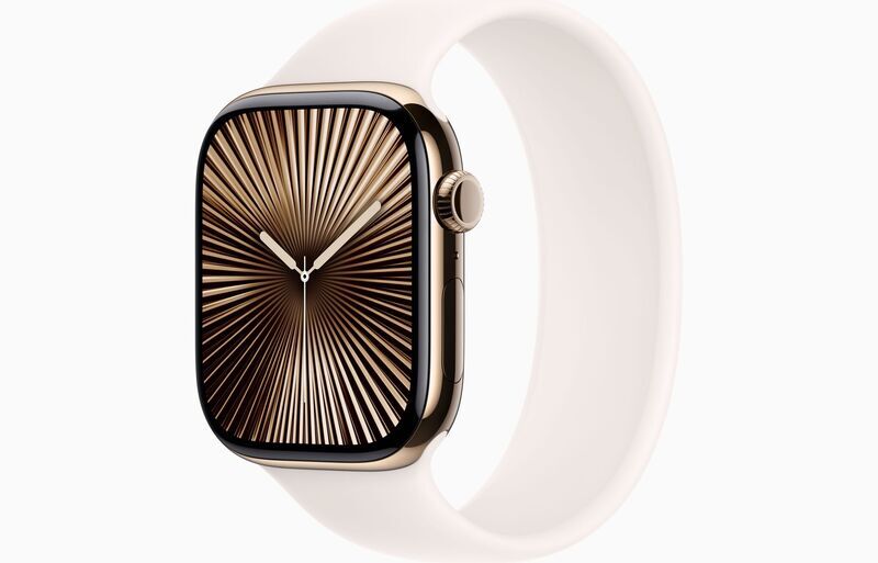 Apple Watch Series 10 Titan 46 mm (2024) | GPS + Cellular | Gold | Solo Loop 10 | Blassrosa 1