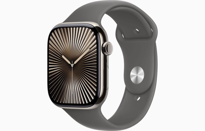 Apple Watch Series 10 Titanium 46 mm (2024) | GPS + Cellular | Natural | Sport Band S/M | Stone Grey 1
