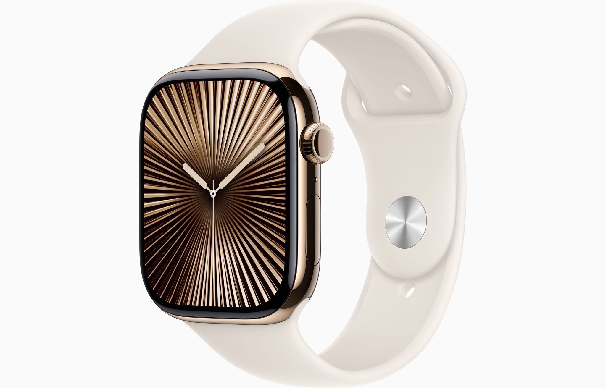 Apple Watch Series 10 Titan 46 mm (2024) GPS + Cellular Gold Sportarmband M/L Polarstern
