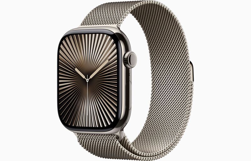 Apple Watch Series 10 Titanium 46 mm (2024) | GPS + Cellular | Natural | Milanese Loop S/M | Natural, image 1 of 1