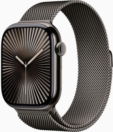 Som Ny: Apple Watch Series 10 Titan 46 mm (2024) | GPS + Cellular | skiffer | Milanesisk loop M/L | skiffer