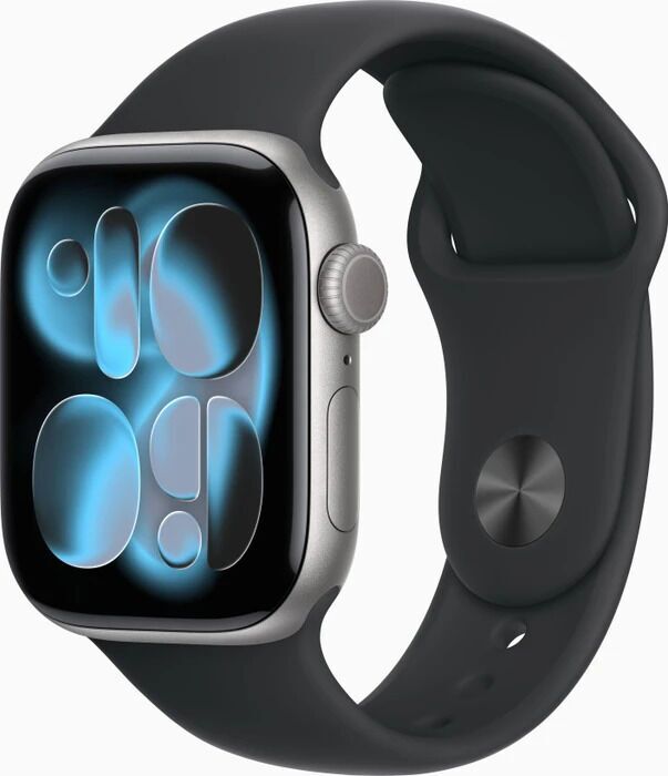 Apple Watch Series 11 Aluminium 42 mm (2025) | GPS + Cellular | spacegrijs | Sportbandje S/M | zwart