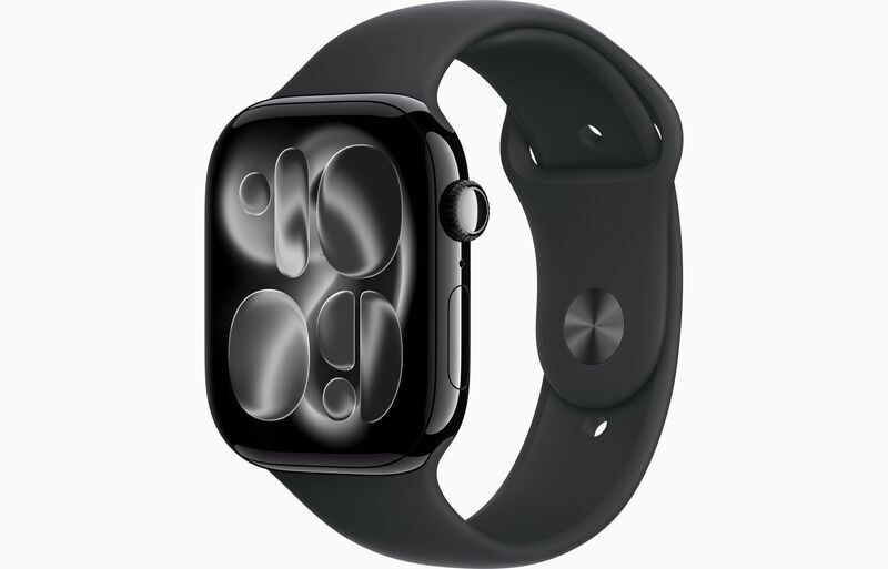 Apple Watch Series 11 Aluminium 46 mm (2025) | GPS | diamantschwarz | Sportarmband M/L | schwarz 1