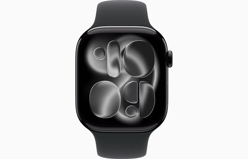 Apple Watch Series 11 Aluminium 46 mm (2025) | GPS | diamantschwarz | Sportarmband M/L | schwarz 2