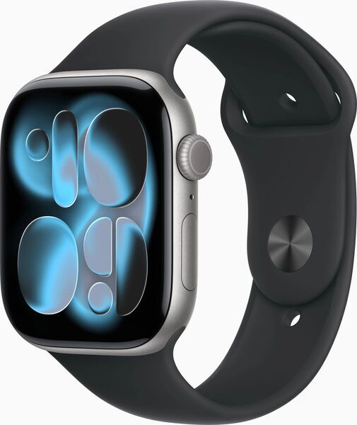 Apple Watch Series 11 Aluminij 46 mm (2025) | GPS + Cellular | vesoljska siva | Športna zapestnica M/L | črna 1
