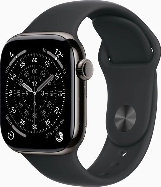 Apple Watch Series 11 Titanium 42 mm (2025) | GPS + Cellular | slate | Sport Band M/L | black, image 1 of 1