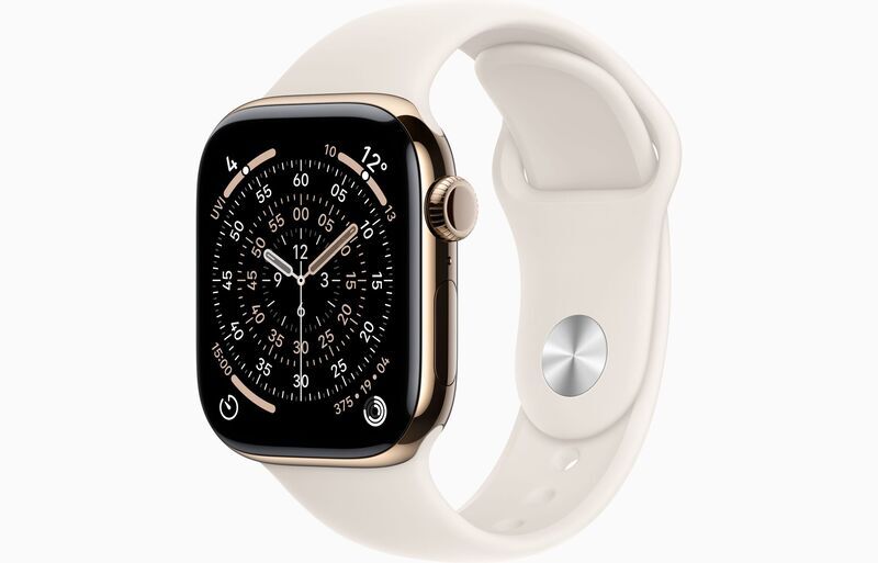 Apple Watch Series 11 Titanium 42 mm (2025) | GPS + Cellular | gold | Sport Band S/M | Starlight, image 1 of 1
