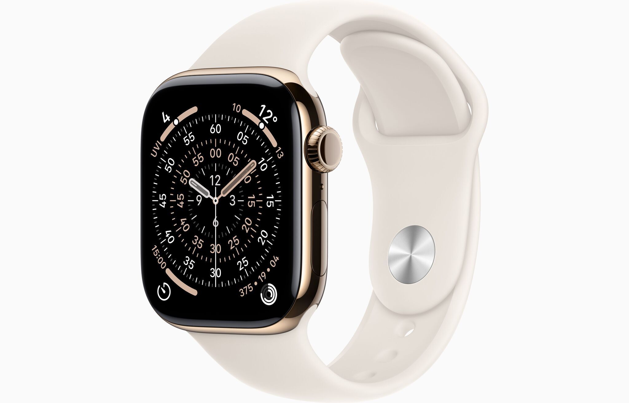 Apple Watch Series 11 Titanium 42 mm (2025) | GPS + Cellular | goud | Sportbandje S/M | Sterrenlicht