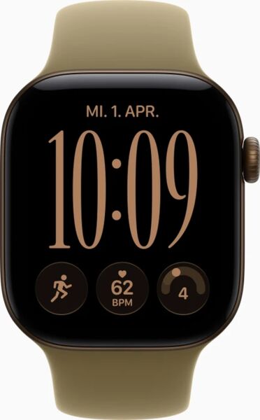 Apple Watch Series 12 Aluminium 42 mm (2025) | GPS + Cellular | Dark Bronze | Sport Band S/M | Olive, image 3 of 3