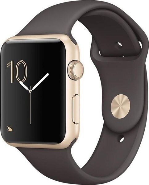 Apple Watch Series 2 Hliník 42 mm (2016) | Pouzdro zlatá | sportovní náramek hnědá