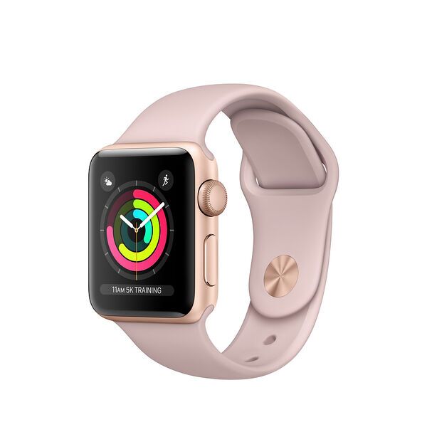 Apple Watch Series 3 (2017) | 38 mm | Alluminio | GPS | oro | Cinturino Sport rosa