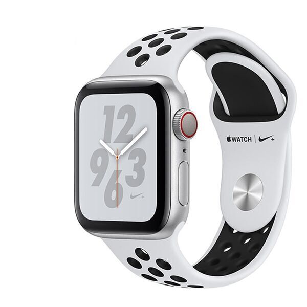 Apple Watch Series 4 (2018) | 40 mm | alumínio | Nike+ | GPS | prateado | bracelete desportiva branca