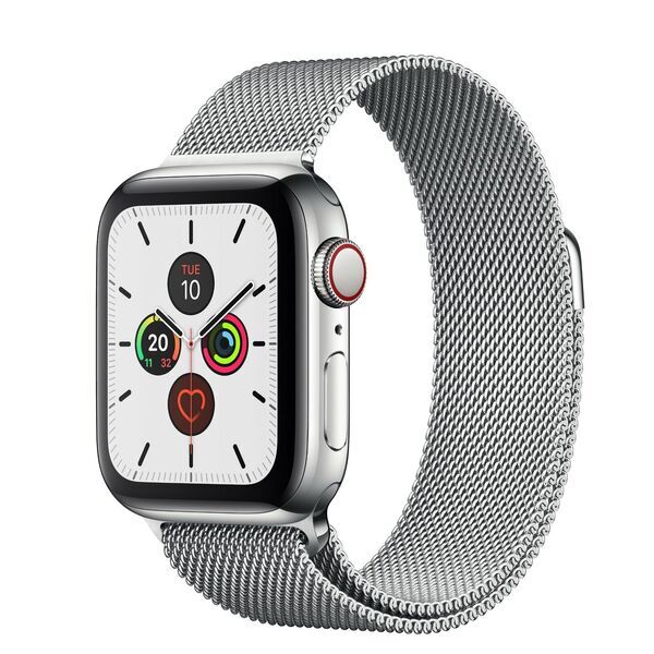 Apple Watch Series 5 (2019) | 40 mm | Acier inoxydable | GPS + Cellular | argent | Acier inoxydable argent 2