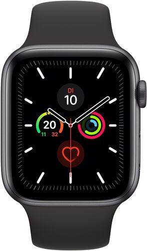 Apple Watch Series 5 (2019) | 44 mm | Aluminum | GPS + Cellular | rymdgrå | Sportband svart