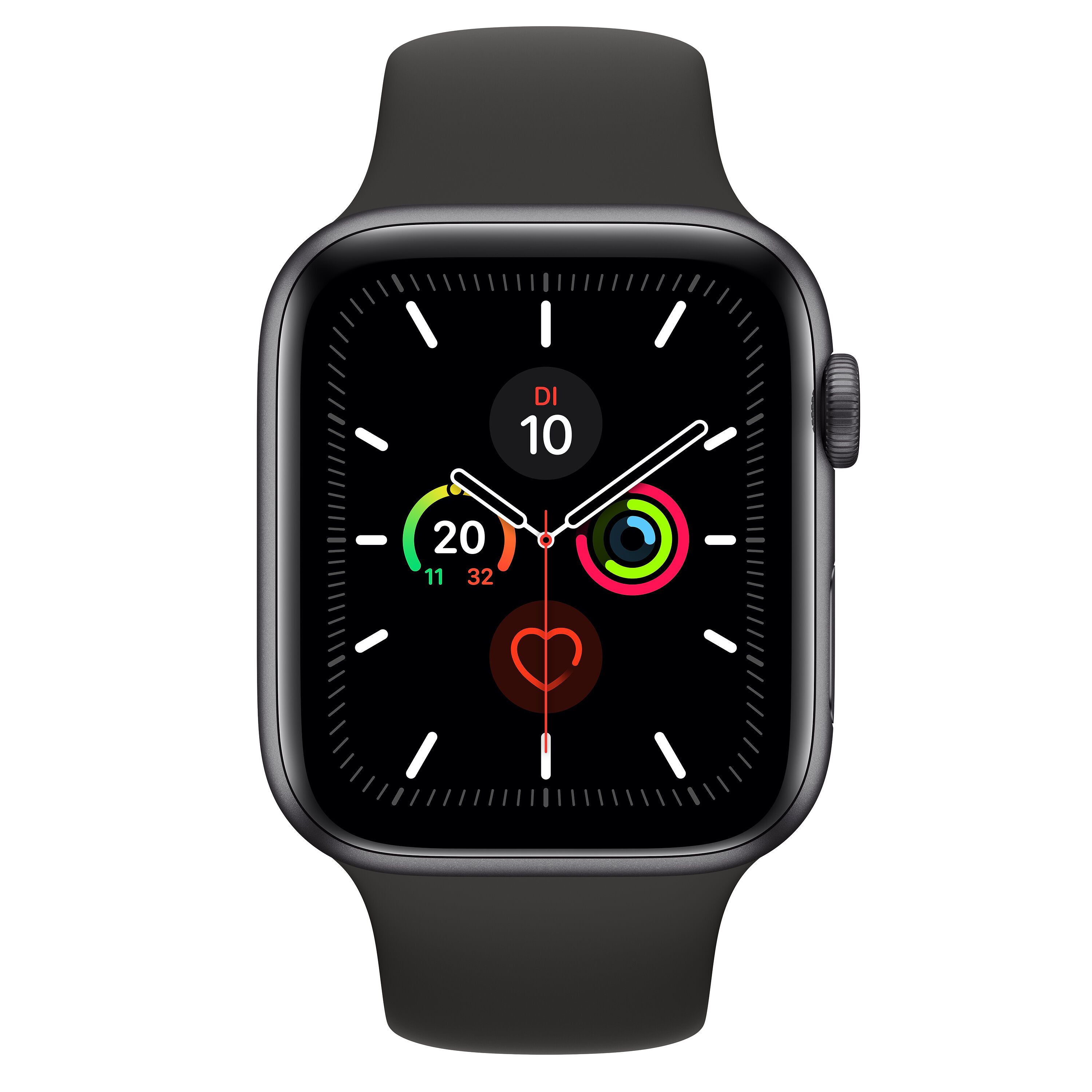 Apple Watch Series 5 (2019) 44 mm Aluminium GPS + Cellular spacegrau Sportarmband schwarz