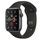 Apple Watch Series 5 (2019) | 44 mm | alumínio | GPS + Cellular | cinzento espacial | bracelete desportiva preta thumbnail 2/2