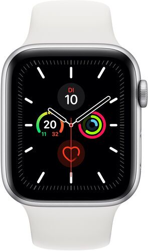 Like New: Apple Watch Series 5 (2019) | 44 mm | Aluminum | GPS + Cellular | silver | Sport Band white