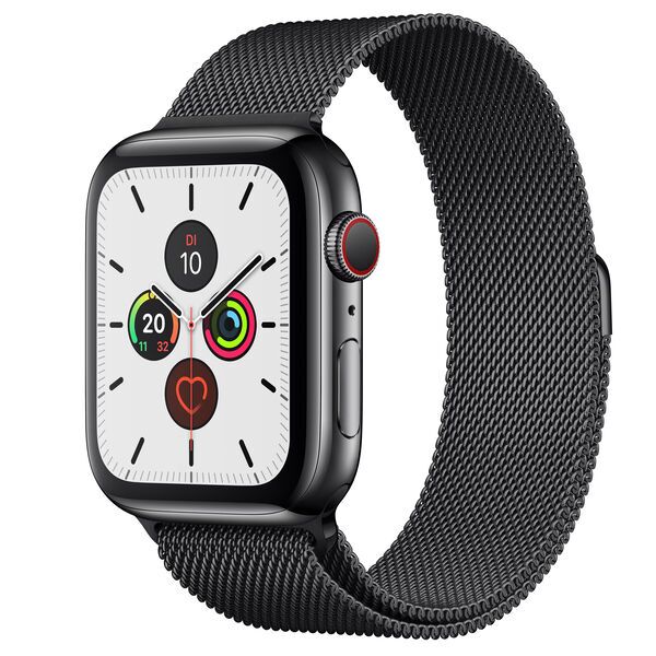 Apple Watch Series 5 (2019) | 44 mm | Stainless Steel | GPS + Cellular | black | Milanese Band black 2