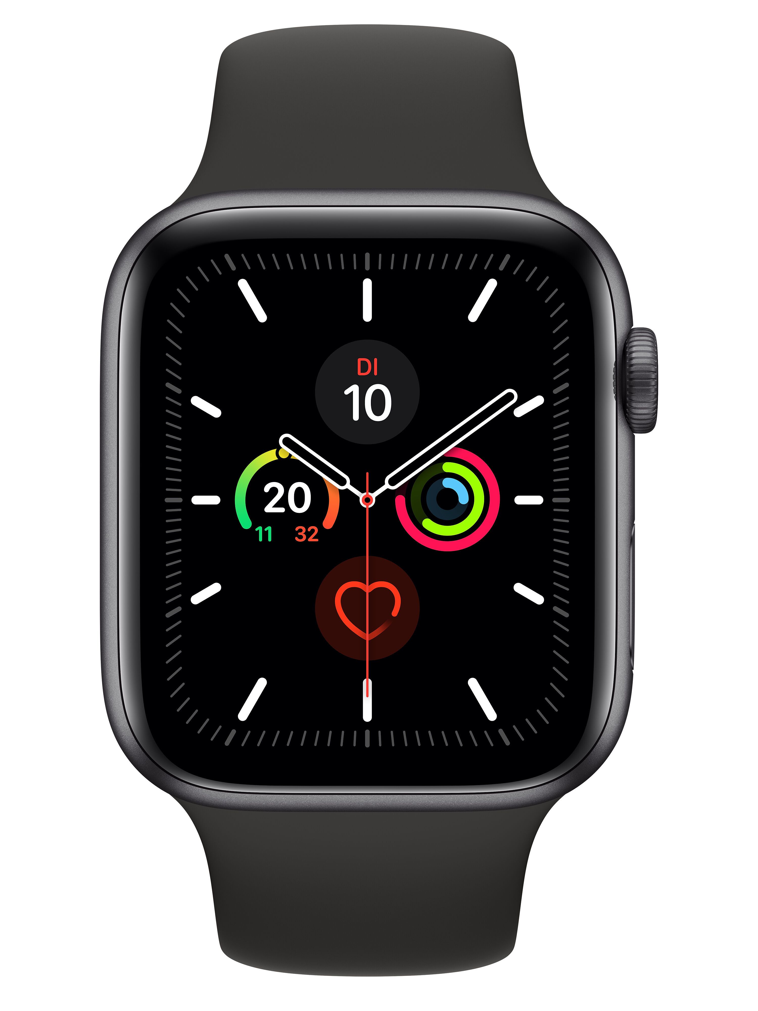 Apple Watch Series 5 (2019) 44 mm Aluminium GPS spacegrau Sportarmband schwarz