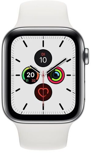 Apple Watch Series 5  (GPS + Cellular) Argento Cinturino sport bianco 40 mm
