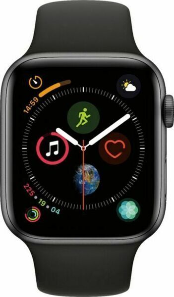 Apple Watch Series 5 (2019) | 44 mm | Titan | GPS + Cellular | spacegrau | Sportarmband schwarz