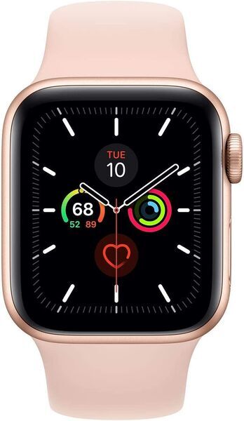 Apple Watch Series 5 (2019) | 40 mm | Rostfritt stål | GPS + Cellular | guld | Sportband rosa