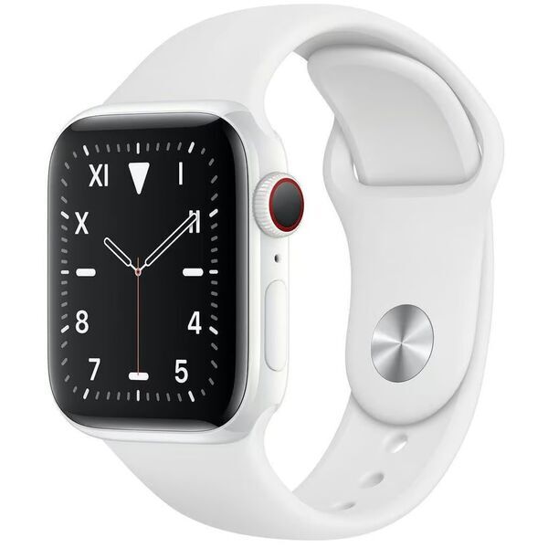 Apple Watch Series 5 (2019) | 40 mm | ceramika | GPS + Cellular | biały | biały pasek sportowy, image 1 of 3