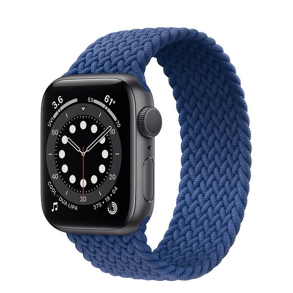 Apple Watch Series 6 Aluminium 40 mm (2020) | GPS + Cellular | Space Grey | Atlantic Blue Braided Solo Loop, image 1 of 2