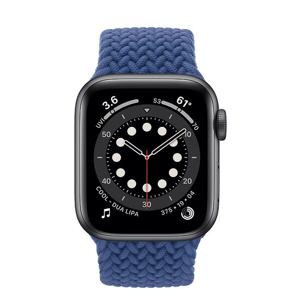Apple Watch Series 6 Aluminium 40 mm (2020) | GPS + Cellular | Space Grey | Atlantic Blue Braided Solo Loop, image 2 of 2