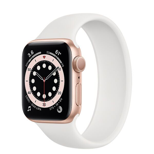 Apple Watch Series 6 Aluminium 40 mm (2020) | GPS + Cellular | goud | witte Solo Loop, image 1 of 2