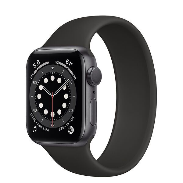 Apple Watch Series 6 Aluminium 40 mm (2020) | GPS + Cellular | spacegrau | Solo Loop Schwarz 1