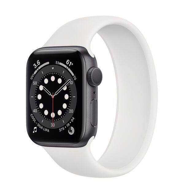 Apple Watch Series 6 Aluminio 40 mm (2020) | GPS | gris espacial | Solo Loop blanco 1