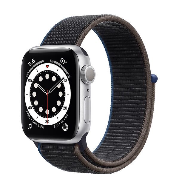 Apple Watch Series 6 Aluminium 40 mm (2020) | GPS + Cellular | argent | Boucle Sport charbon 1