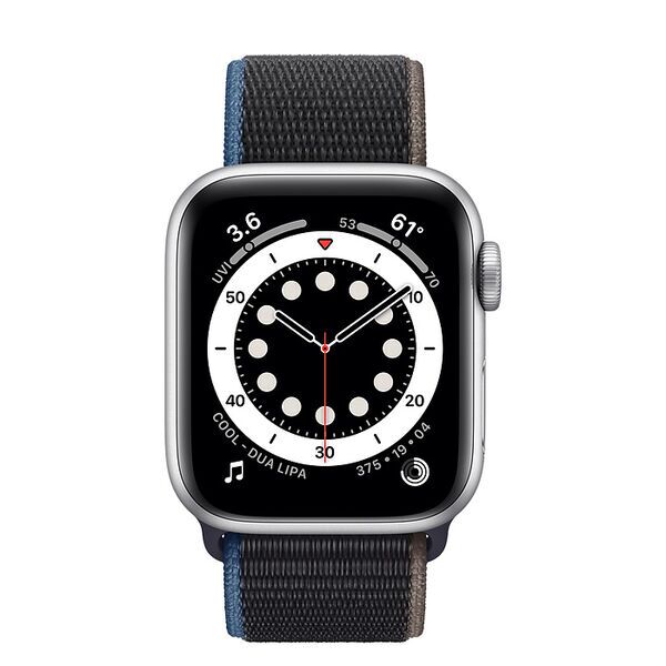Apple Watch Series 6 Aluminium 40 mm (2020) | GPS + Cellular | argent | Boucle Sport charbon 2