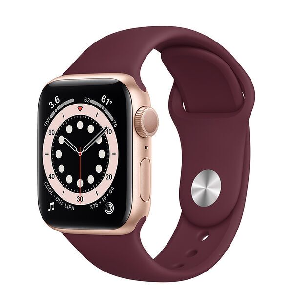 Apple Watch Series 6 Aluminium 40 mm (2020) | GPS | guld | Sportband Plommon, image 1 of 2