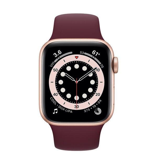 Apple Watch Series 6 Aluminium 40 mm (2020) | GPS | guld | Sportband Plommon, image 2 of 2