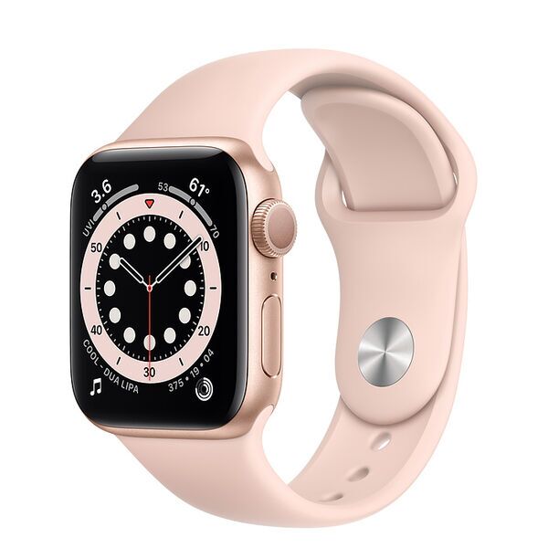 Apple Watch Series 6 Aluminium 40 mm (2020) | GPS + Cellular | gold | Sportarmband Sandrosa