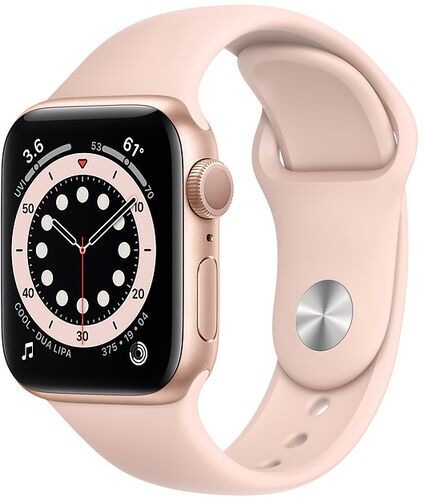 Apple Watch Series 6 Aluminium 40 mm (2020) | GPS | guld | Sportband Sandrosa