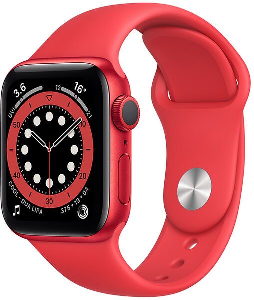 Apple Watch Series 6 Aluminium 40 mm (2020) | GPS | rot | Sportarmband rot