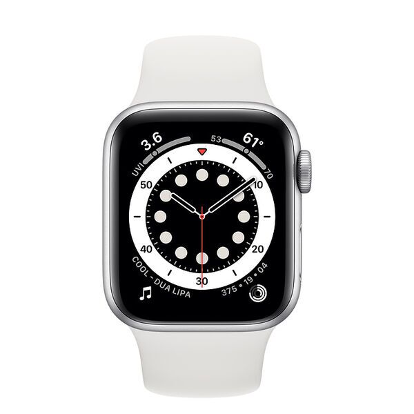 Apple Watch Series 6 Aluminium 40 mm (2020) | GPS | silber | Sportarmband weiß 2