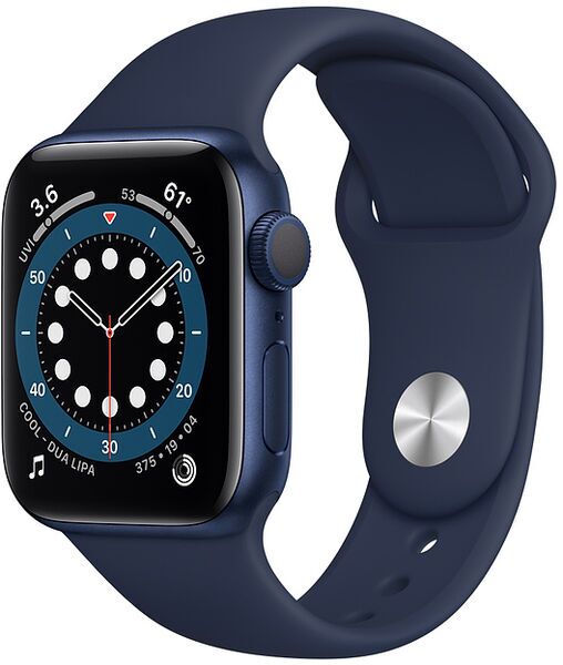 Apple Watch Series 6 Aluminium 40 mm (2020) | Aluminium | GPS | blau | Sportarmband Dunkelmarine