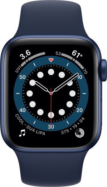 Apple Watch Series 6 Aluminium 40 mm (2020) | GPS + Cellular | blau | Sportarmband Dunkelmarine 2