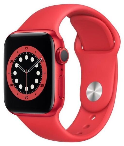 Apple Watch Series 6 Aluminium 40 mm (2020) | GPS + Cellular | rød | Sportsrem Rød