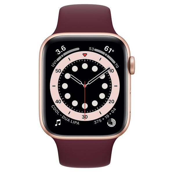Apple Watch Series 6 Aluminium 44 mm (2020) | GPS | gold | Sportarmband Pflaume, image 2 of 2