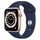 Apple Watch Series 6 Aluminium 44 mm (2020) | GPS + Cellular | złoty | Pasek sportowy w kolorze głębokiego granatu thumbnail 1/2