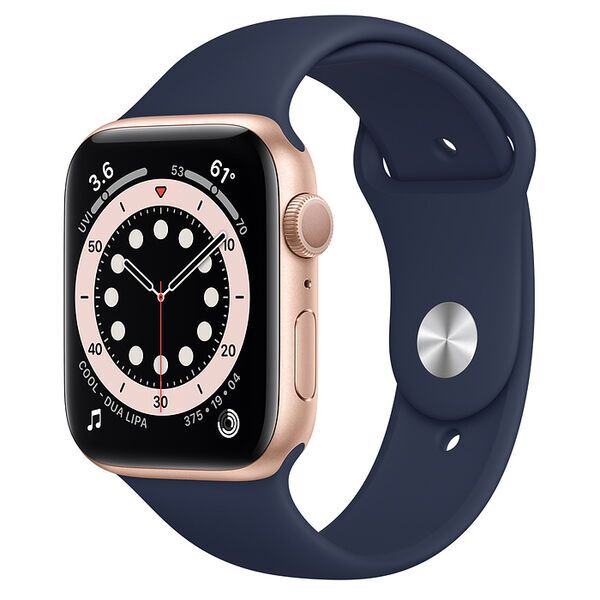 Apple Watch Series 6 Aluminum 44 mm (2020) | GPS + Cellular | gold | Sport Band Deep Navy 1