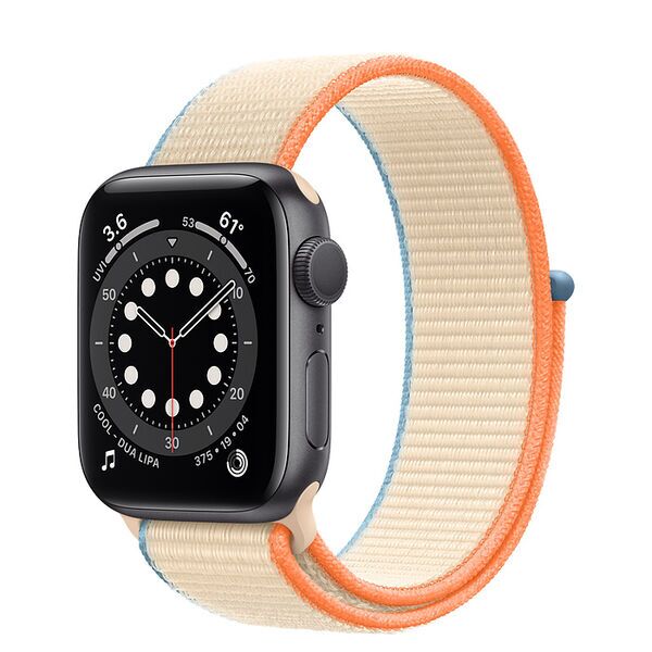 Apple Watch Series 6 Aluminium 44 mm (2020) | GPS + Cellular | Space Gray | Cream Sport Loop, image 1 of 2